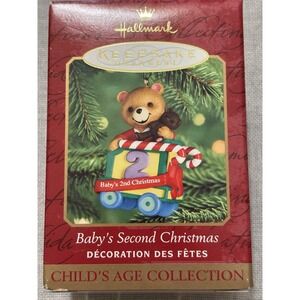 Vintage Y2K 2000 Hallmark Keepsake Christmas Ornament Baby's Second Age Bear NIB